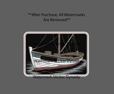 Fishing Boat Sticker Waterproof Decal Retro Vintage Wood Rope Ocean Gift NEW