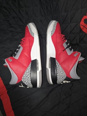 Jordan 3 Retro Black/Grey/Red Elephant Print Sneaker Nike Air Jordan 3 Black Cement Elephant Print Mid Top  main image 2