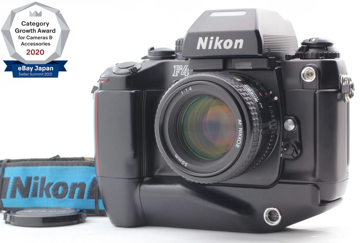 **NEAR MINT w/ Strap** Nikon F4S Film Camera MB-21 + AF Nikkor 50mm f/1.4 Japan