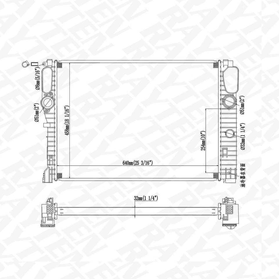 Aluminium Radiator for Mercedes-Benz E500 2003-2006 CLS500 2006 5.0L V8 - Image 2 of 4