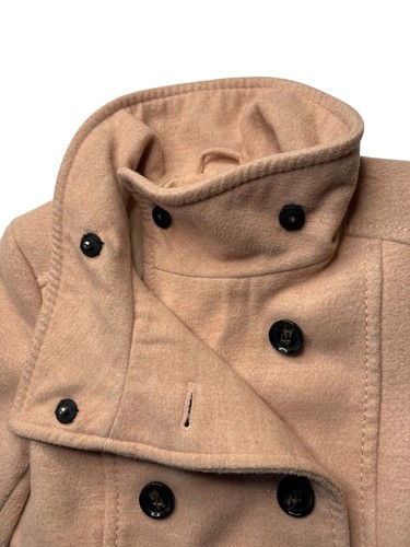 H&M Pink Double Breasted Pea Coat Large Buttons. High Collar Size Women's US 2 - Picture 2 of 13
