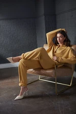 VELVET By Graham & Spencer Tabitha Drawstring Sweatpant Gold S $158 C2