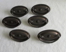 6 Vintage Pulls Hepplewhite Drop Bail Oval Oblong Steel 3"W x 1-3/4"H  Drawer