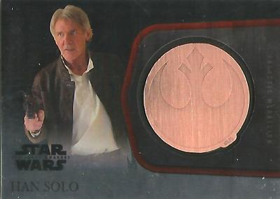 Star Wars Force Awakens Chrome: M-1 ''Han Solo'' Bronze Medallion Relic Card 24/50