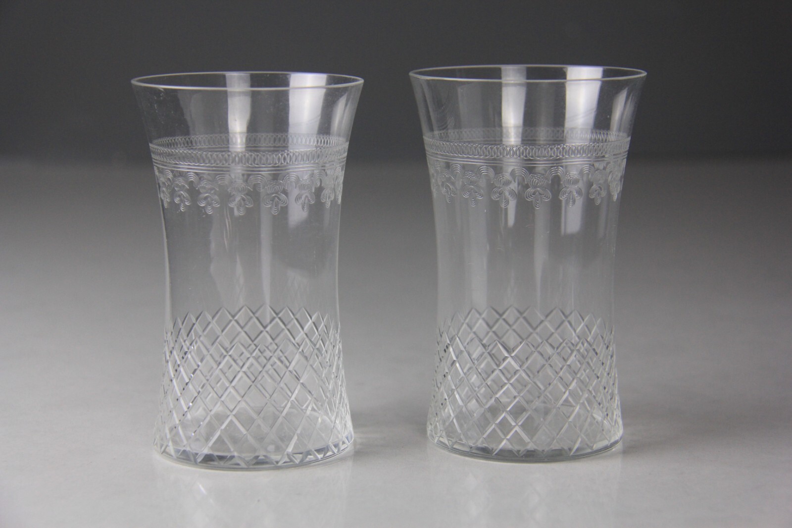 Set of 6 Antique Pall Mall Glass Lady Hamilton Pattern Tumblers