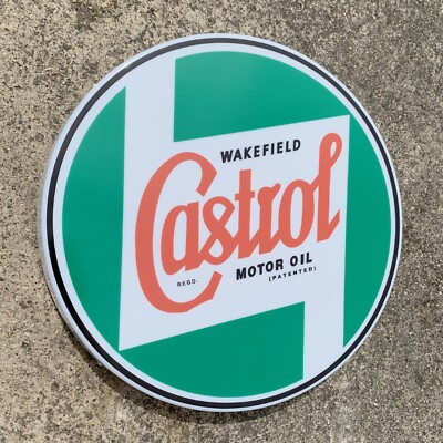 CASTROL MOTORÖL LED BELEUCHTET LEUCHTKASTEN GARAGE SCHILD BENZIN GAS AUTOMOBILIA