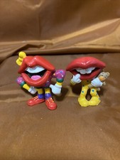 Lot of 2 Vintage 1980s Applause General Foods Tang Lips PVC Toy Figures