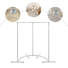 Half Round Clothes Rack,Curved Clothing Display Rack, Freestanding Garment Rack