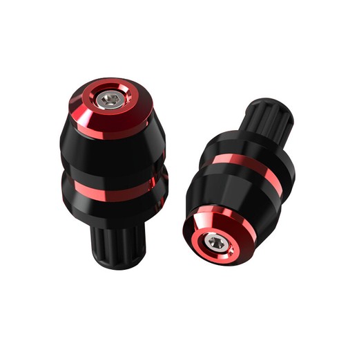 2 Pcs 22mm 7/8" Motorcycle Handlebar Grips Bar End Slider Cap Plugs CNC Red - Picture 2 of 5