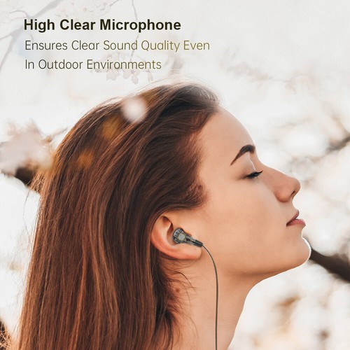 Wired In-ear Earphones Monitor Headphones HIFI Line Control Headphones with Mic - Picture 3 of 12