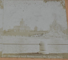 Vintage Black's Stereoview Card St Louis Worlds Fair Germany  Restaurant