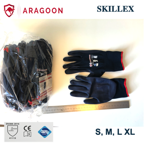 6 Pairs SKILLEX ARAGOON Abrasion,Oils, Hydrocarbons & Grease Resistant Gloves Me - Picture 5 of 6