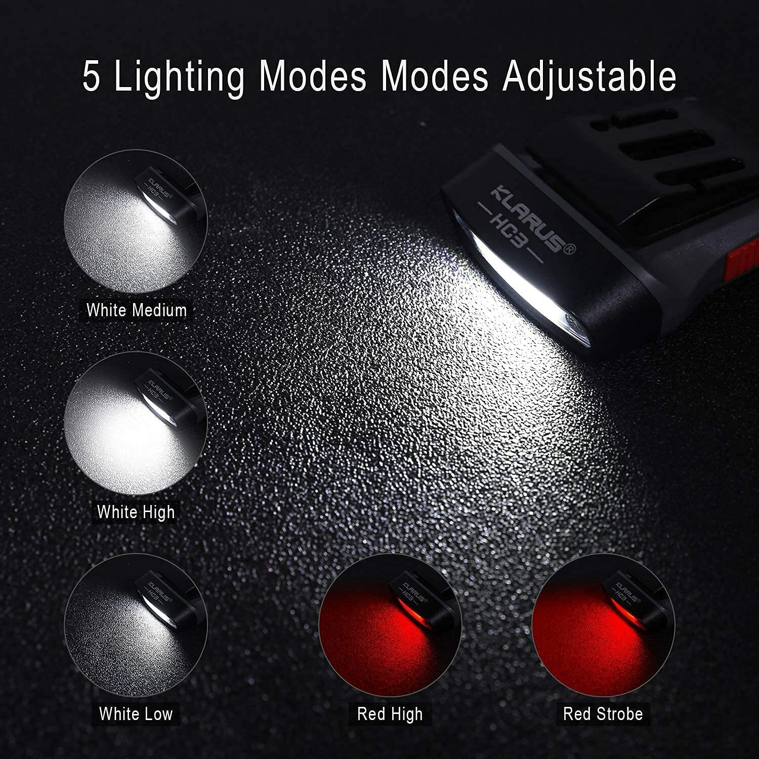 KLARUS 100 Lumen Cap Hat Visor Light Motion Sensing LED Rechargeable