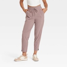 All in Motion Women's Active Light High Rise Woven Taper Pants Brown - Small -F1