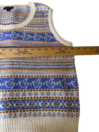 J.Crew Fair Isle Pullover Weste Mehrfarbig Strick Damen M Lammwolle Luxus Schrank - Bild 7 von 9