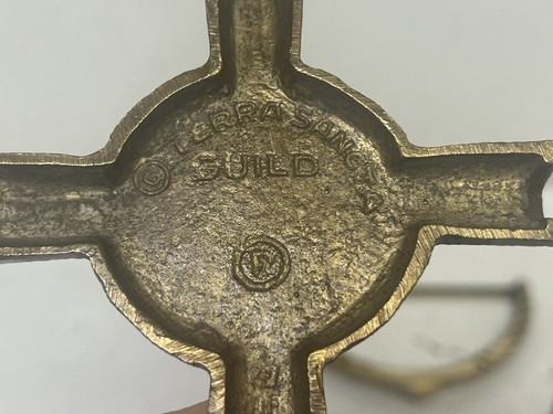 Vintage Terra Sancta Guild Enameled Brass MCM Cross Peace Dove DOOR KNOCKER 1969 - Picture 7 of 11