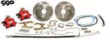 1962-1965 Chevy Ii Nova Rear Disc Brake Conversion Kit 10-bolt Rear End Red 1962-1965 Chevy Ii Nova Rear Disc Brake Conversion Kit 10-bolt Rear End Red