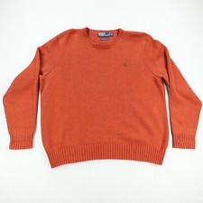 Vintage Polo Ralph Lauren Jumper Sweater Men's Size XL Orange 100 Pima Cotton