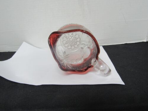 Antique Ruby Red Souvenir Glass Creamer Crystal Base. - Picture 5 of 6