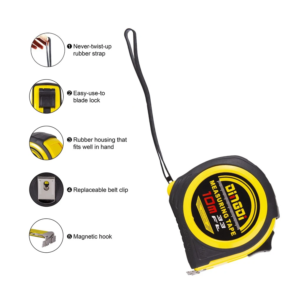 33 Ft Tape Measure With Overmold And Wireform Belt Clip Metric And Inches USA - Image 2 of 4