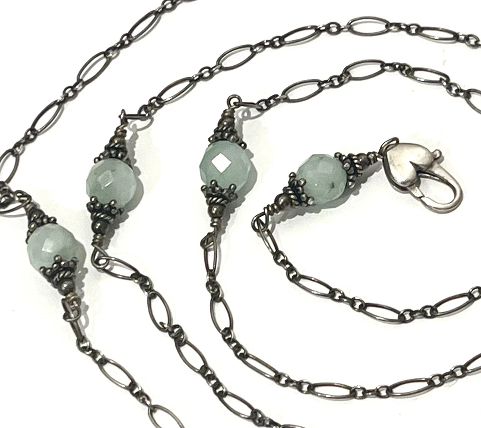 Collar Brighton Retirado Amazonita? "Corche de corazón de cuentas 44""" Foto 3 de 4