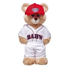 BABW 17" Plush Teddy Bear Build A Bear with baseball uniform