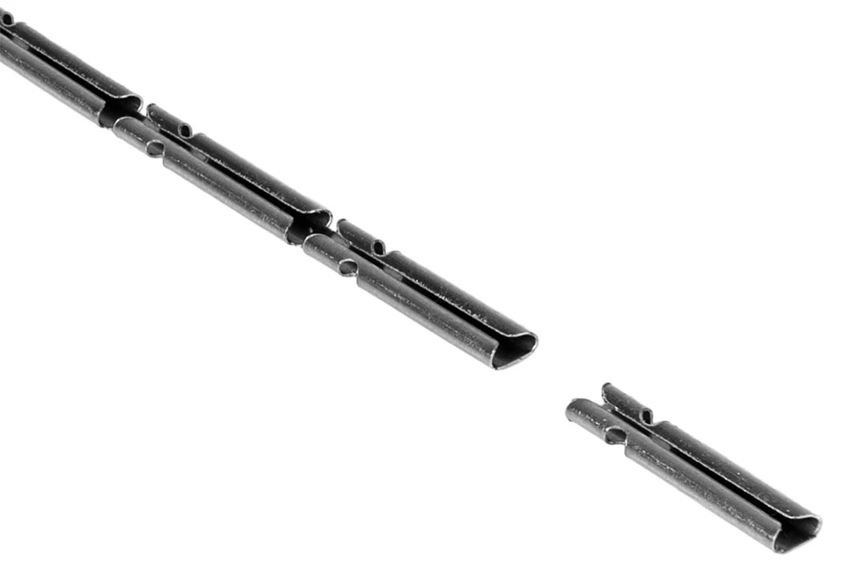 Code 100/83 Terminal Rail Joiners (10 Pair), HO Scale, Nickel Silver w 8" Leads - Image 4 of 4