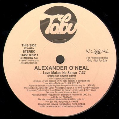 Alexander O'Neal - Love Makes No Sense (Broth (Vinyl 12'' - 1993 - US - Original)