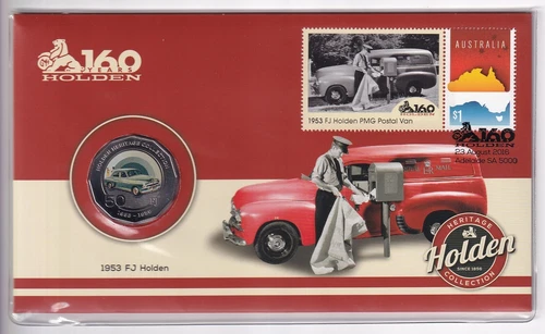 AUSTRALIAN PNC: 2016 50 CENT HOLDEN HERITAGE COLLECTION 1953 FJ HOLDEN COIN.