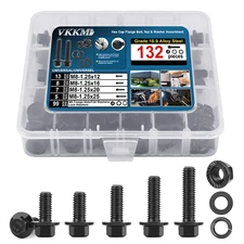 VKKM M6 M8 Hex Cap Flange Bolt Assortment Kit / Screws, Nuts & Washers Set