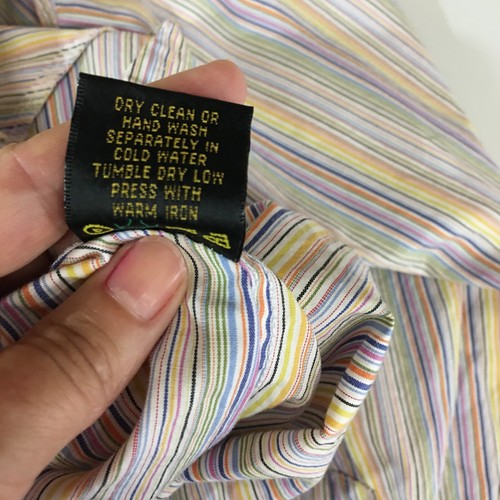 Vintage Bugatchi Uomo Shirt Mens LG Multicolor Chevron Button Down Long Sleeve - Picture 8 of 12