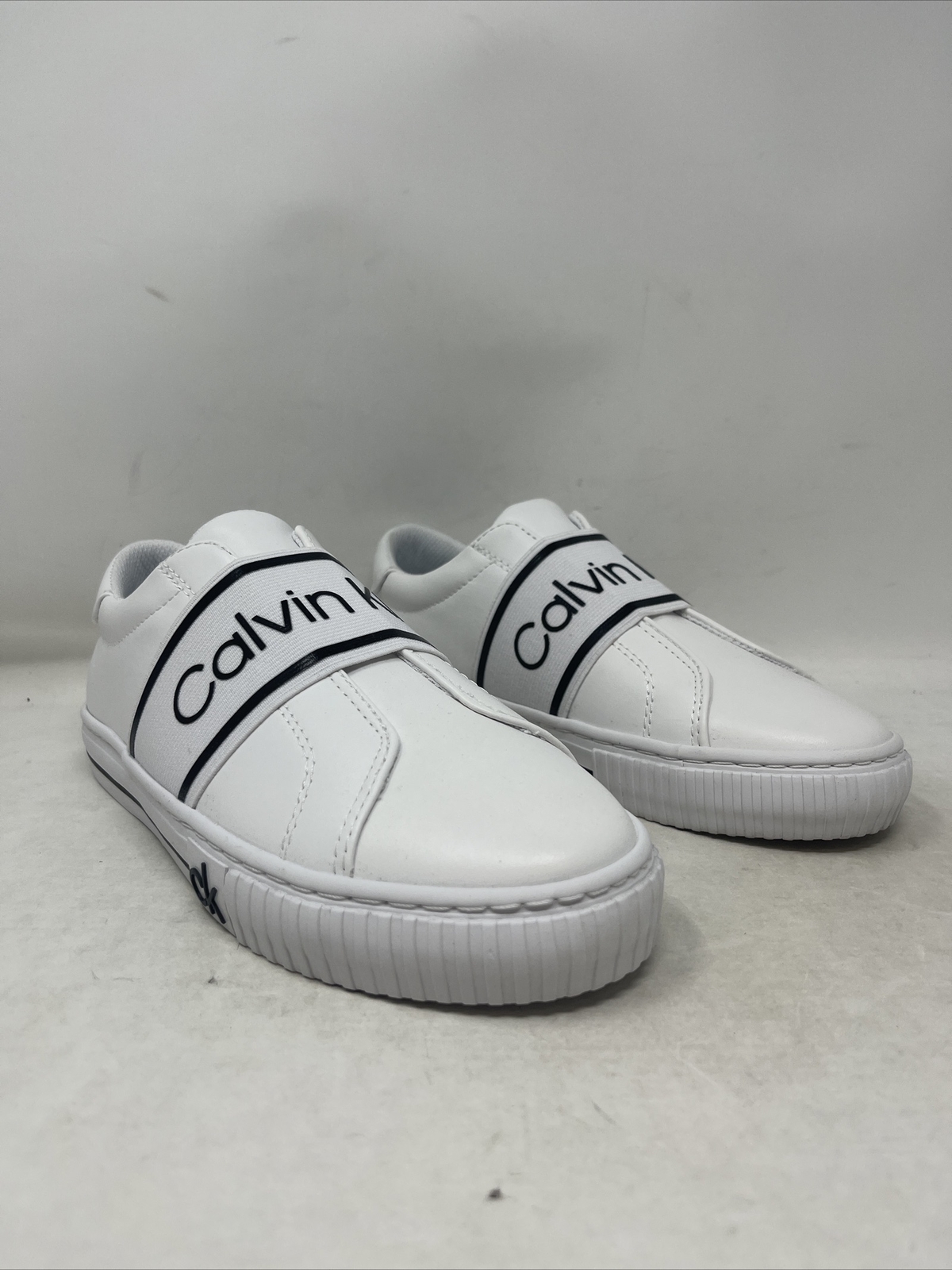 Calvin Women's Clairen Logo Slip-on Sneakers, White, Size 7 US | eBay