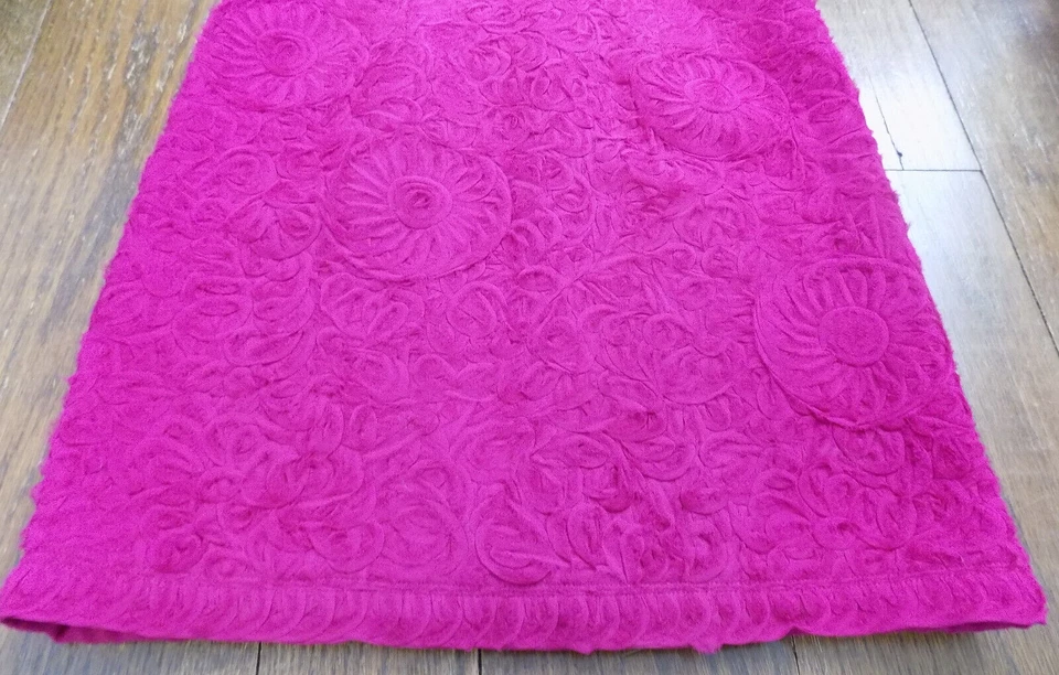 Etcetera 3D Raw Textured Floral 100% Silk Sheath Dress Fuchsia Formal Chic Sz 4 - Image 4 of 4