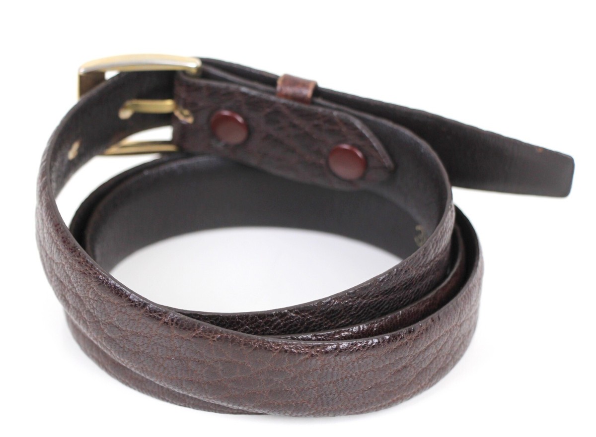 VTG GETCHI GOAT BROWN GENUINE LEATHER 7/8"Wd CASUAL DRESS MEN'S BELT Sz 34 (X18 View 3