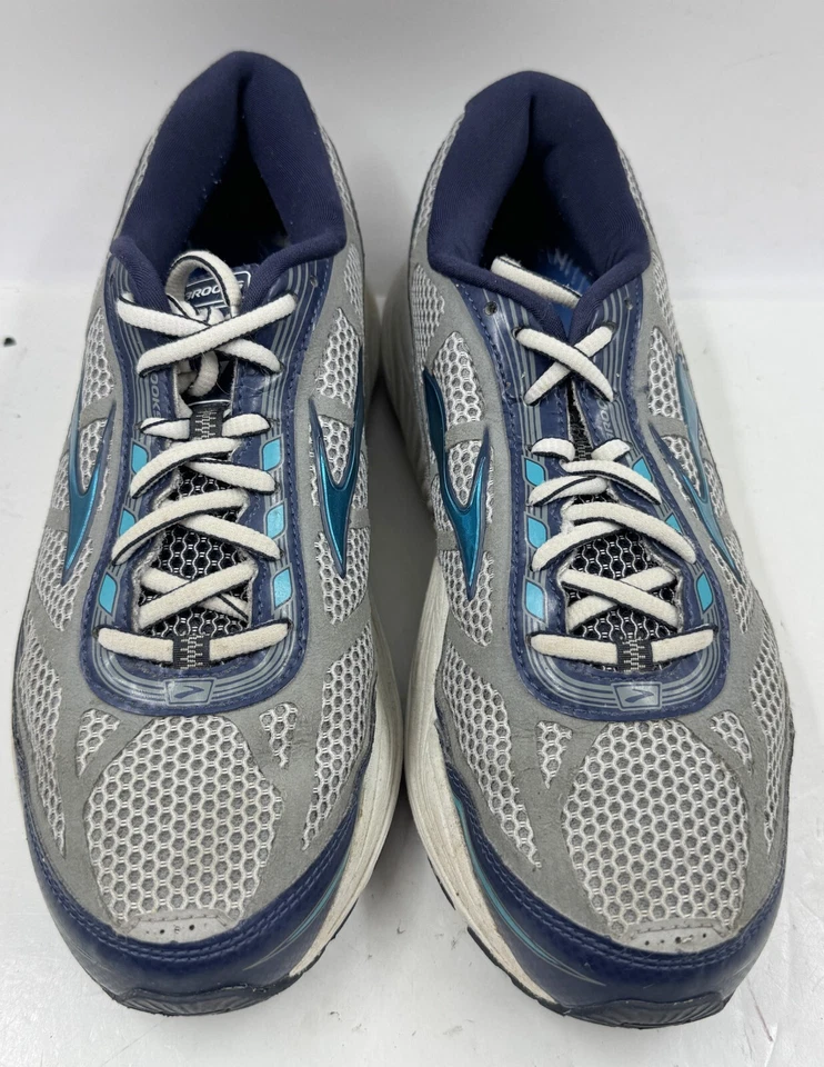 Brooks Dyad 8 Women's Sneakers 9.5 Gray Navy Blue Lace Up Athletic Running Shoes - Image 3 of 4