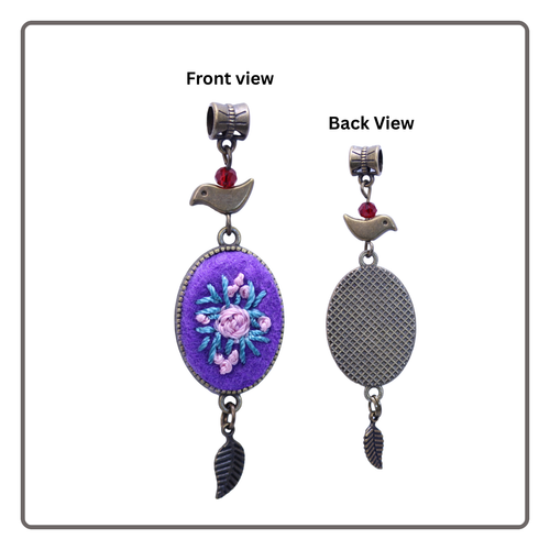 KOMAXCO Embroidered Pendant Necklace Set Vintage Floral Jewelry for Women Men - Picture 14 of 19