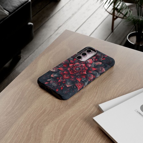 Red Mandala Lotus Floral - Phone Ink Cover Case for iPhone, Galaxy, Pixel - 第 237/281 張圖片
