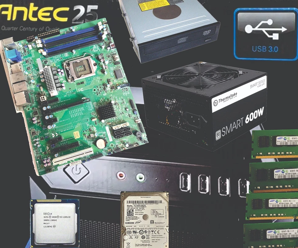 Supermicro Desktop/WS X9SAE- C216 16GB ECC RAM 1GB HD ANTEC Estuche DVD ROM Foto 4 de 4