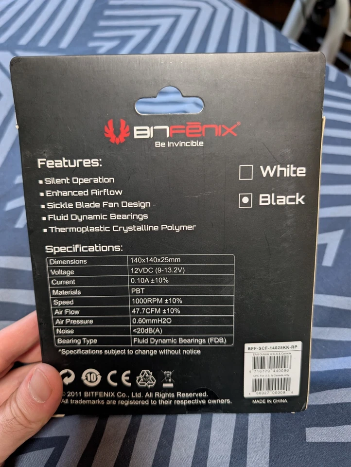 BitFenix Spectre 140mm, ventola case nera - Immagine 2 di 2