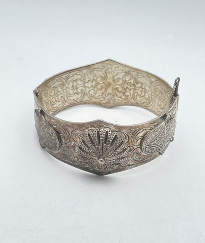 Brazalete Hamsa bereber marroquí vintage - joyería étnica tono plata - Imagen 4 de 6