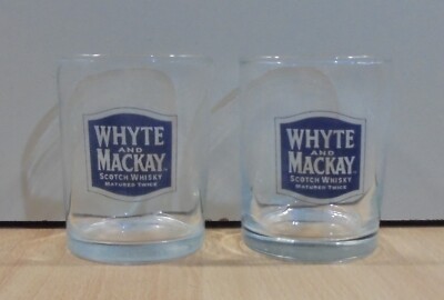 WHYTE & MACKAY SCOTCH WHISKY ADVERTISIGN SET OF TWO GLASSES