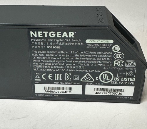 NETGEAR ProSAFE GSS108E 8-Port Gigabit Click Switch - Picture 3 of 3