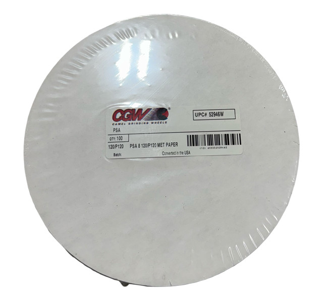 CGW 8" PSA Metallurgical Disc 120/P120 Grit 100 Pack