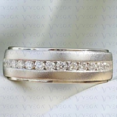 2Crt Round Lab Created HPHT Diamond Men's Anniversary Band 950 Pt Solid Platinum