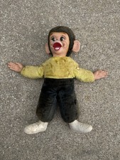 Rubber Face Mr. Bim Zippy Vintage Plush Monkey Green Trading Toy Doll, No Banana
