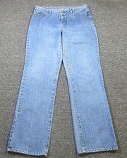 Lands' End Jeans Womens 36x31 Light Wash Blue High Rise Straight Leg Denim Pants