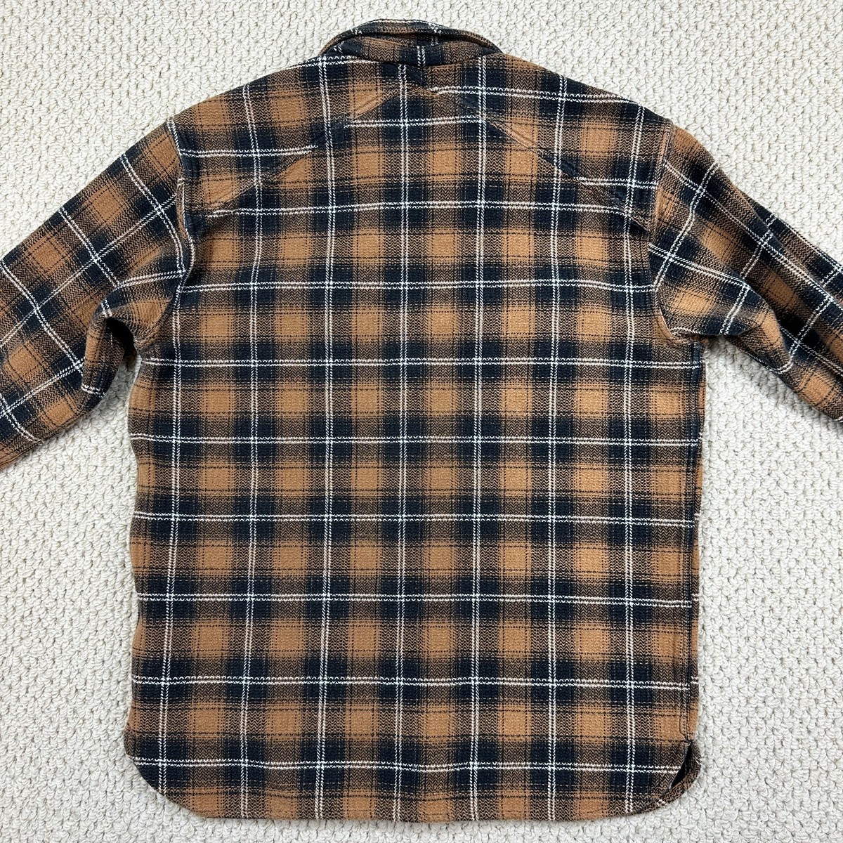3sixteen Crosscut Flannel Fits Mens L Sienna/Black Plaid Heavy Long Sleeve Shirt View 2