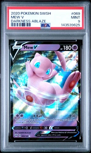 2020 POKEMON SWORD & SHIELD DARKNESS ABLAZE #069 MEW V PSA 9
