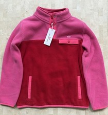 Vineyard Vines Girls Youth M 10-12 Harbor Fleece Quarter Snap Red Velvet NWT