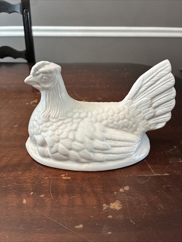 Ceramic Hen On A Nest LID ONLY For A Candy Dish 8” L. No Chips Or Damage EUC